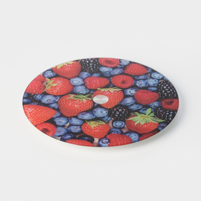 Блюдо вращающееся, d=28 см, стекло, разноцветное - Фото 1