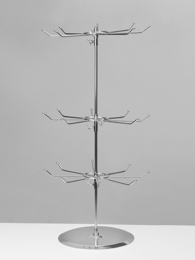 Вертушка, 3 яруса по 8 крючков, 27.5×27.5×55 см, цвет хром