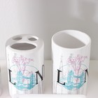 УЦЕНКА Набор для ванной "Города", 4 предмета (мыльница, дозатор для мыла, 2 стакана), МИКС - фото 14864286