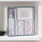 УЦЕНКА Набор для ванной "Города", 4 предмета (мыльница, дозатор для мыла, 2 стакана), МИКС - фото 14864290