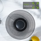 УЦЕНКА Ваза для фруктов круглая "Grid", цвет чёрный - фото 14880398
