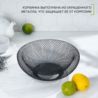 УЦЕНКА Ваза для фруктов круглая "Grid", цвет чёрный - фото 14880399