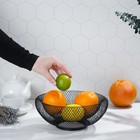 УЦЕНКА Ваза для фруктов круглая "Grid", цвет чёрный - фото 14880402