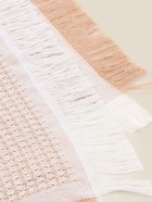 Плед с бахромой SL Home Waffle 130×180 см, бежевый - Фото 9