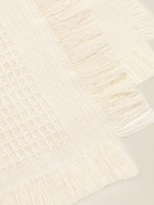 Плед с бахромой SL Home Honey waffle, 130×180 см, бежевый - Фото 9