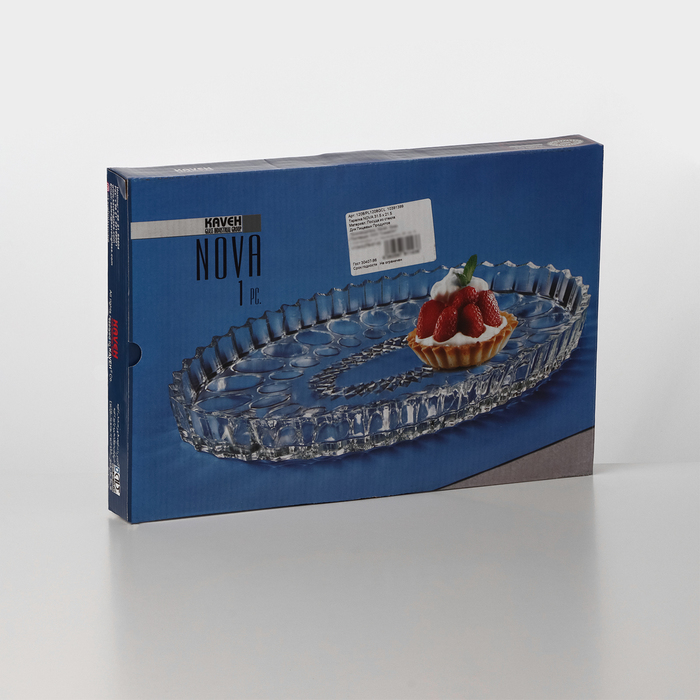 Тарелка стеклянная NOVA, 31,5×21,5 см