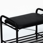 Этажерка для обуви с сиденьем «Люкс», 79×33×36 см, 2 полки, чёрная - Фото 4