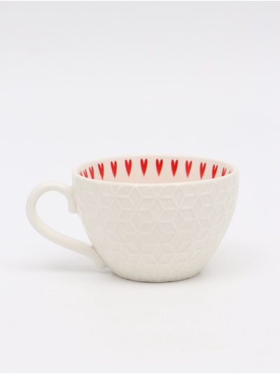 Кружка керамическая «Сердечки», 290 мл, цвет белый