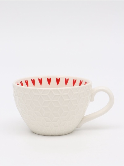 Кружка керамическая «Сердечки», 290 мл, цвет белый