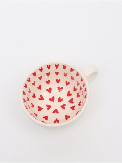 Кружка керамическая «Сердечки», 290 мл, цвет белый