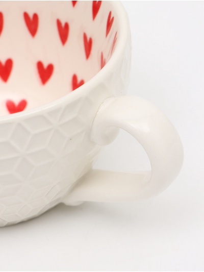 Кружка керамическая «Сердечки», 290 мл, цвет белый
