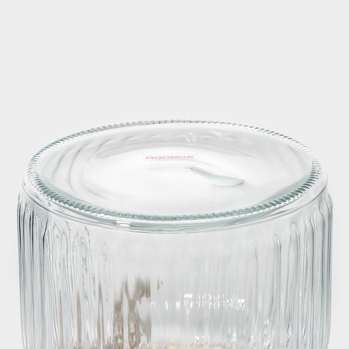 Банка стеклянная для сыпучих продуктов с керамической крышкой Доляна «Клубника», 600 мл, 11×15 см