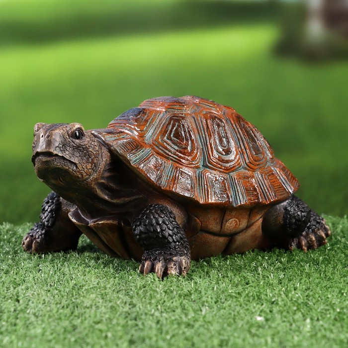 Садовая фигура "Черепаха" коричневая, 19х13х10см - Фото 1