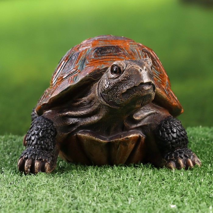 Садовая фигура "Черепаха" коричневая, 19х13х10см - фото 1908126666