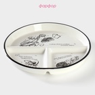 Тарелка для правильного питания Доляна «Гарвардская №1», d=23 см, 3 секции, фарфор, белая - Фото 2