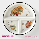 Тарелка фарфоровая для правильного питания Доляна, d=23 см - фото 321414751