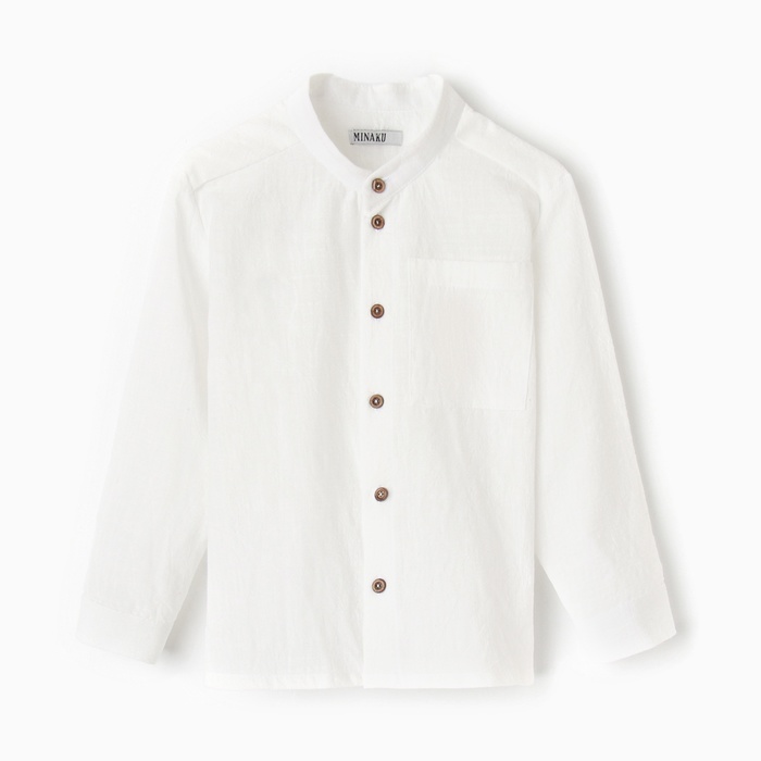 Рубашка для мальчика MINAKU цвет белый, рост 92 см - Фото 1