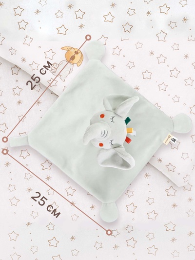 Комфортер - игрушка для сна новорожденных Крошка Я «Слоник Эли», погремушка, прорезыватель, серый