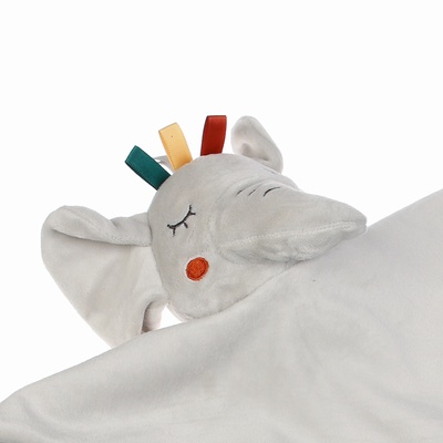 Комфортер - игрушка для сна новорожденных Крошка Я «Слоник Эли», погремушка, прорезыватель, серый