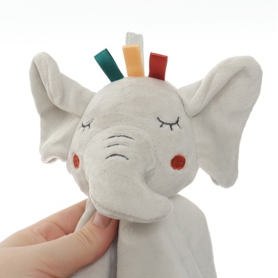 Комфортер - игрушка для сна новорожденных Крошка Я «Слоник Эли», погремушка, прорезыватель, серый