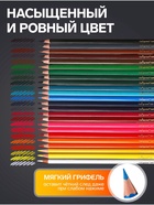 Карандаши Calligrata, цветные, 24 цвета, супермягкие, диаметр грифеля 3 мм, 5B - Фото 3
