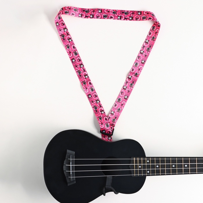 Ремень для укулеле Music Life "Кошечки", 50 см, розовый