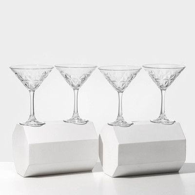 Бокалы для мартини Paşabahçe ESTRELLA, 210 мл, набор 4 шт., стекло, прозрачные