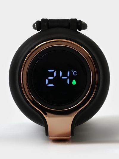 Термокружка Мастер К Simple, 420 мл, с термометром, сохраняет тепло до 8 ч, нержавеющая сталь, чёрная