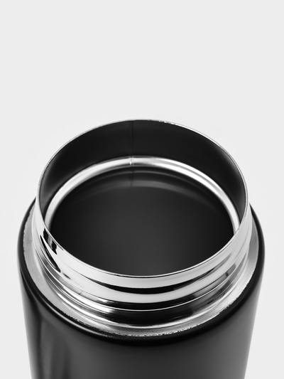 Термокружка Мастер К Simple, 420 мл, с термометром, сохраняет тепло до 8 ч, нержавеющая сталь, чёрная