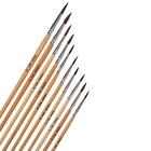 Набор кистей пони 10 штук ( круглые: №1, 2 ,3 , 4, 5, 6, 7, 8, 9, 10), с деревянными ручками на блистере - Фото 2