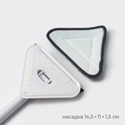 Щётка для окон, телескопическая ручка 47(80.5) см, поролон, две насадки из микрофибры с держателем 11.5×6.5 см - Фото 5