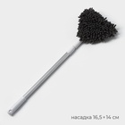 Щётка для окон, телескопическая ручка 47(80.5) см, поролон, две насадки из микрофибры с держателем 11.5×6.5 см - Фото 4