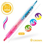 Набор маркеров-текстовыделителей 6 цветов, 2/3 мм, Crown "Multi Hi-Lighter Twin", 3 штуки, двухсторонние, блистер - фото 301462123