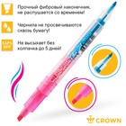 Набор маркеров-текстовыделителей 6 цветов, 2/3 мм, Crown "Multi Hi-Lighter Twin", 3 штуки, двухсторонние, блистер - фото 9904704