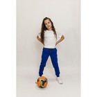 Брюки спортивные для девочек Isee, рост 122-128 см, цвет синий - Фото 1