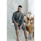 Халат махровый мужской, размер 46, цвет серый - Фото 10