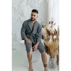 Халат махровый мужской, размер 52, цвет серый - Фото 10