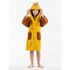 Халат махровый для мальчика, рост 110-116 см, цвет жёлтый - Фото 1