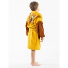 Халат махровый для мальчика, рост 110-116 см, цвет жёлтый - Фото 3