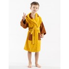 Халат махровый для мальчика, рост 110-116 см, цвет жёлтый - Фото 4