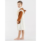 Халат махровый для мальчика, рост 110-116 см, цвет молочный - Фото 3