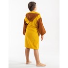 Халат махровый для мальчика, рост 134-140 см, цвет жёлтый - Фото 2