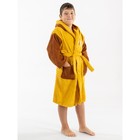 Халат махровый для мальчика, рост 134-140 см, цвет жёлтый - Фото 3