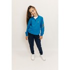 Костюм спортивный для девочек Isee, рост 128-134 см, цвет бирюзовый, синий - фото 27811883