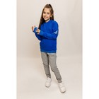 Костюм спортивный для девочек Isee, рост 122-128 см, цвет синий, серый - фото 110607153