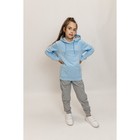 Костюм спортивный для девочек Isee, рост 122-128 см, цвет голубой, серый - фото 110333959