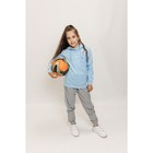 Костюм спортивный для девочек Isee, рост 128-134 см, цвет голубой, серый - Фото 2