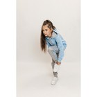 Костюм спортивный для девочек Isee, рост 128-134 см, цвет голубой, серый - Фото 6