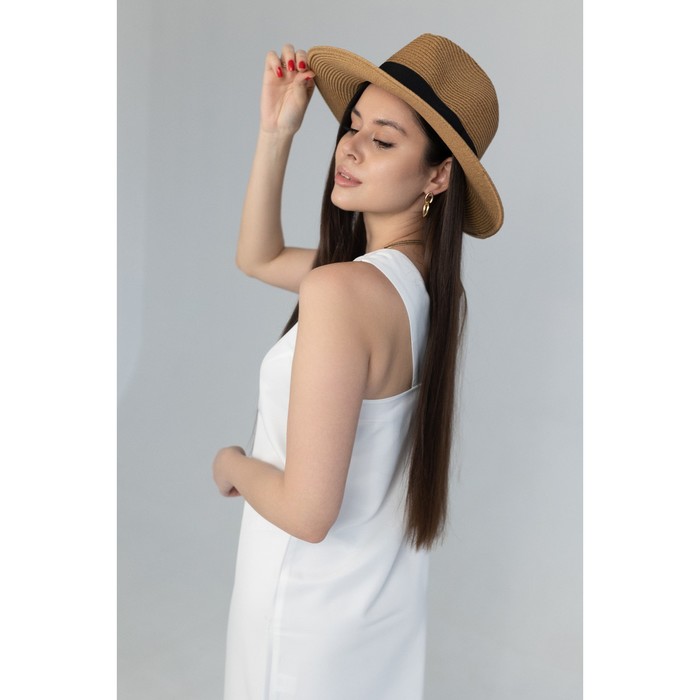 Шляпа женская Isee, размер 54-58, цвет бежевый
