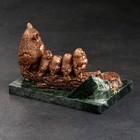 Сувенир "Совы на бревне", 8х12х7 см, змеевик, гипс - Фото 3
